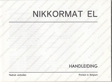 Nikon NIKKORMAT EL Camera Handleiding Instruction *libretto vintage