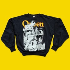 Queen Freddie Mercury felpa Vintage 89s 90s Bootleg Size XL  sweatshirt Black