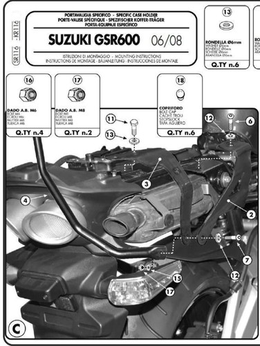 Sr116m givi attacco baule - givi,