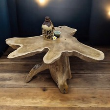 Tavolino in legno disco albero tavolino teak soggiorno tavolo radica