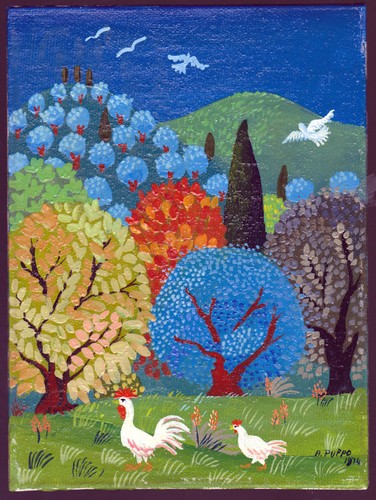 Puppo 1974 olio su cartone - puppo,