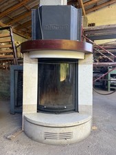 Camino marca piazzetta in marmo per interni, ventilato con telecomando.