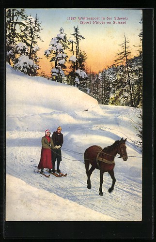 Cartolina svizzera coppia - cartolina,