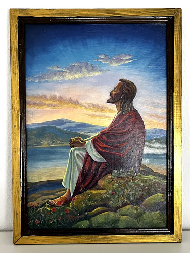 Quadro olio vintage religione