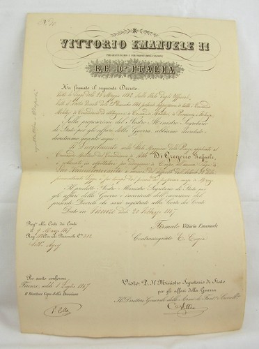 Diploma vittorio emanuele - vittorio, ii