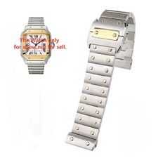 Bracciale bicolore 23 mm per Cartier Santos XL 100 oro cinturino acciaio inox