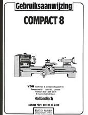 Emco Compact 8 Drehmaschine Gebrauchs- und Wartungsanleitung und Teileliste PDF