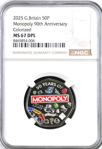 2025 50p monopoli ms67 - 2025, 90°