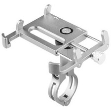 Supporto Bici Bike Moto CNC Porta Telefono per Cellulare GPS Smartphone Argento