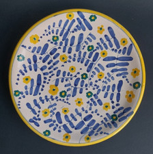 1944 Piatto Maiolica  Ceramica F.A.M.A - Ascoli Piceno Matricardi Fiori dipinti