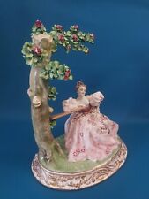 800 900 LUIGI FABRIS STATUINA OTTOCENTESCA IN CERAMICA DAMIGELLA  FIGURINE