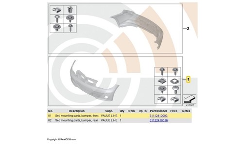 Set ricambi montaggio - , paraurti