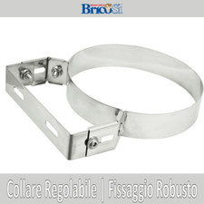 Collare Staffa Fascetta di Fissaggio Regolabile Inox per tubi canna fumaria