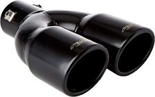 Terminale scarico universale inox nero doppio 37-60mm TRX/18N