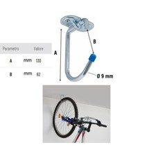 Gancio staffa acciaio appendi bici bicicletta multiuso a parete muro soffitto