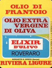ETICHETTA " OLIO DI FRANTOIO " ELIXIR D'ULIVO - ROVERARO - BORGHETTO S.S. GIO-10