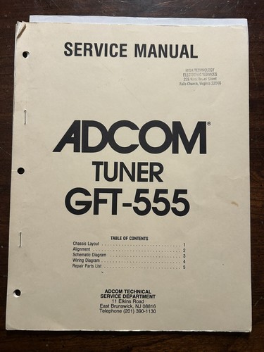 Adcom gft 555 - gft-555, sintonizzatore