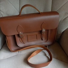 Borsa Cambridge Satchel Company in pelle 15" marrone vintage 
