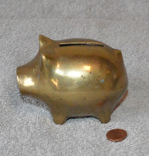 Salvadanaio antico ottone - salvadanaio,