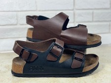 Birkenstock Birki's Milano L6 M4 taglia 37 N vestibilità bicolore nero marrone Birko-Flor imbracatura