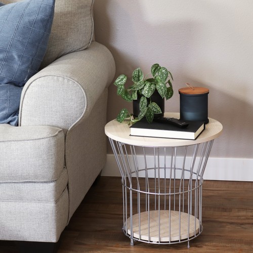 Wire pedestal end table - wire,