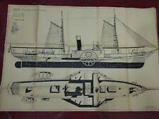 Disegno/Progetto Piroscafo Sicilia Scala 1:33 Vintage LEGGI DESCRIZIONE