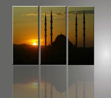 ISTANBUL QUADRO MODERNO MOSCHEA TRAMONTO STAMPA SU TELA PRONTO DA APPENDERE