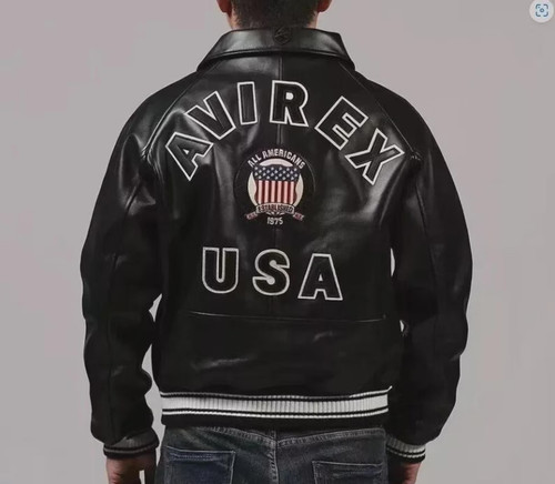 Men avirex black real bomber - black,