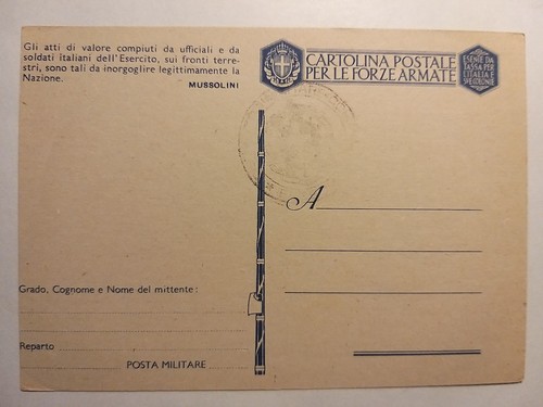 Cartolina postale per forze - postale,