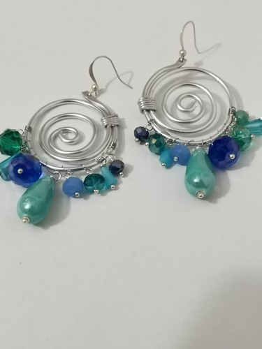 Orecchini wire alluminio blu
