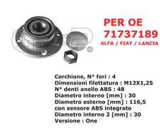 KIT CUSCINETTO MOZZO RUOTA