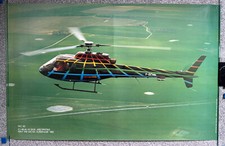 1983 Michel Gueranger Aerospatiale AS-350 B Ecureuil elicottero arte stampa/poster