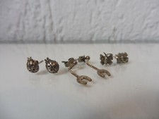 3 Paio Bella, vecchio Orecchini__ Argento__ Coccinella, Ferro, Farfalle