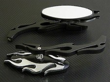 SPECCHIETTI FLAME FIAMMA HARLEY DAVIDSON CUSTOM BOBBER SPORTSTER DYNA SOFTAIL