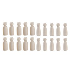 Set di 10 Bambole in Legno Non