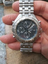 Orologio Seiko 7T32-6N60 Sveglia Cronografo 100 metri Acciaio Inox Bello!!