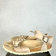 Sandali Birkenstock Yara Habana beige in pelle con cinturino alla caviglia da donna taglia 42 taglia 11