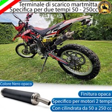 MARMITTA SILENZIATORE SCARICO SPECIFICO PER MOTO 2 TEMPI 50 - 250 cc NERO OPACO