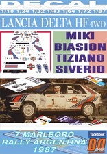 DECAL LANCIA DELTA HF 4WD MIKI BIASION R.ARGENTINA 1987 WINNER (01)
