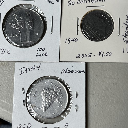 Lot italian coins 1950 5 - of, 3-italian