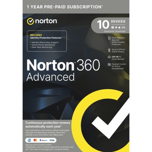 Norton 360 advanced incl - 360, vpn