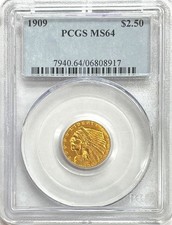1909 ORO USA $2,50 DOLLARO