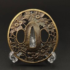 Spada giapponese Tsuba guardia katana ornamenti lega antica articolo...