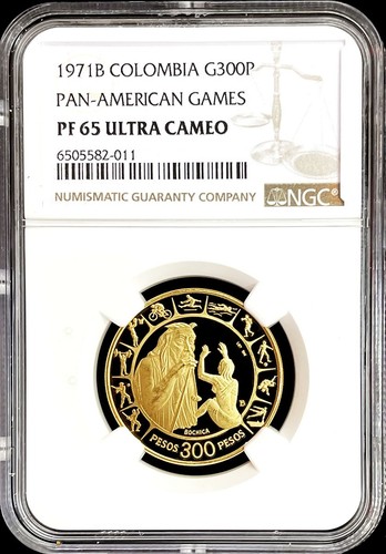 1971 oro colombia 300 peso - peso, 6°