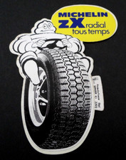 Adesivo Pubblicità Michelin Zx Pneumatici Auto Bavaglino Bibendum France Epoca