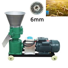 Piastra 6mm 220V Mangime Animali Mulino Pellet Macchina 3 Teste Rulli Mangime Granulatore