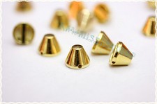 100pz Borchie cono tronco da cucire colore ORO 1CM*100 GOLD truncated cone studs