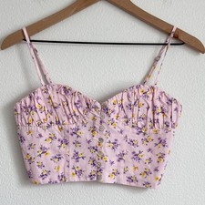 Top corsetto bustier floreale