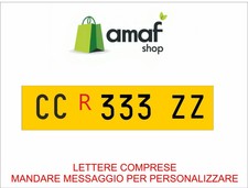 Targa Gialla Ripetitrice Rimorchi Alluminio Completa di Numeri Lettere Roulotte