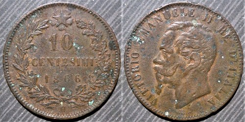 Italy centesimi 1866 - italy, #